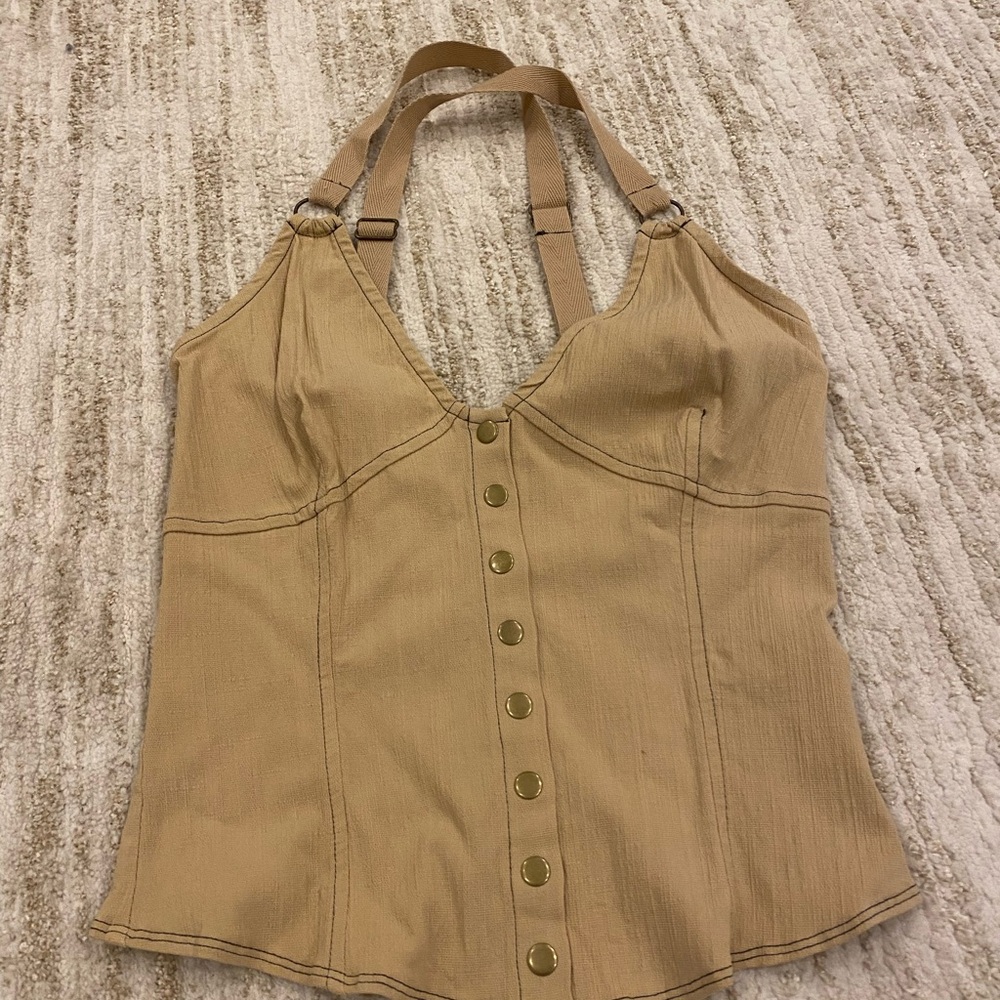 Free People Tan Bustier Bodysuit